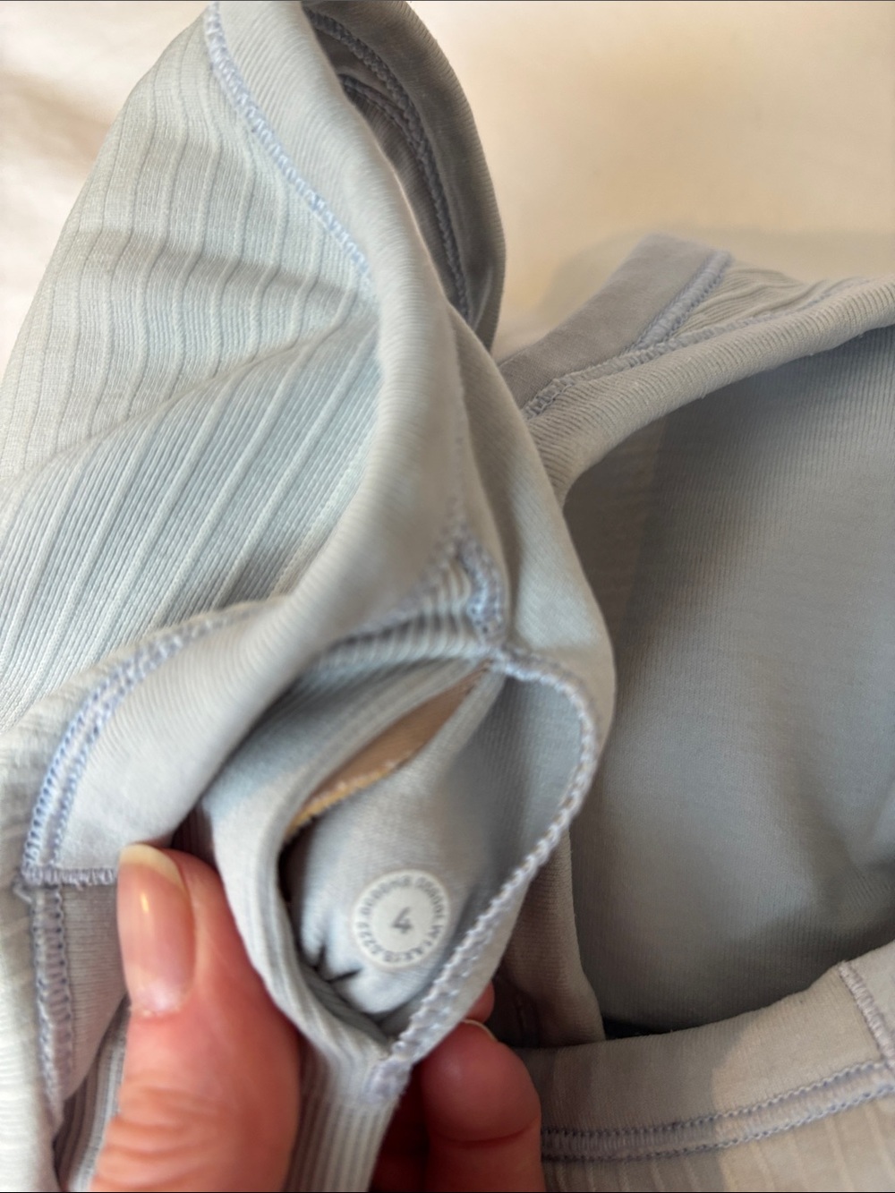 Lululemon Ribbed Support Racerback Tank Top - Light Gray/Green - Picture 5 of 5